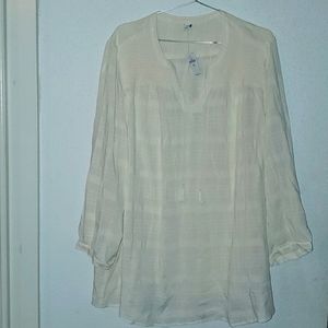 NWT - Old Navy - Women's Cream Casual Peasant Top - Plus Size 3x - Boho